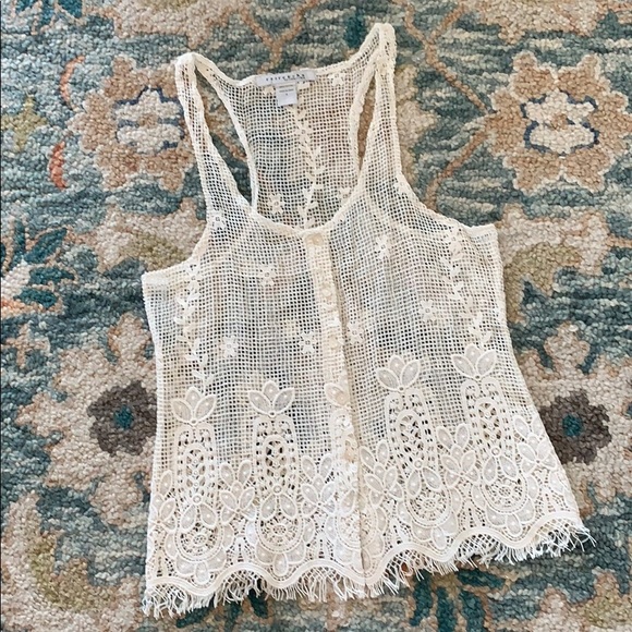 ester chen Tops - Rezrekshn by ester chen Cotton Lace Racerback Top